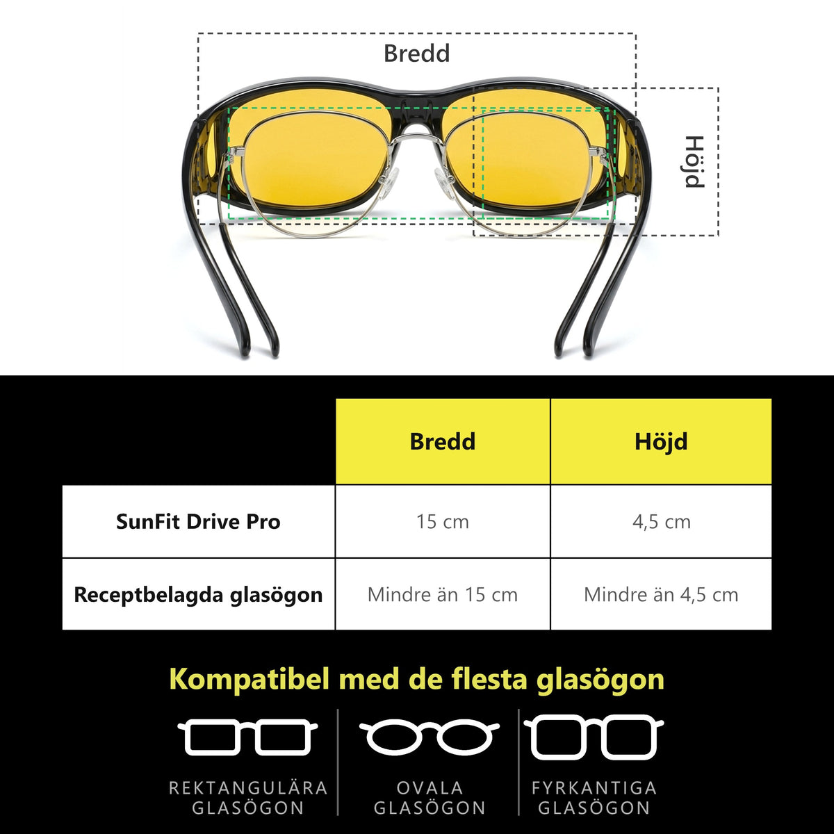 SunFit Drive Pro – storleksguide