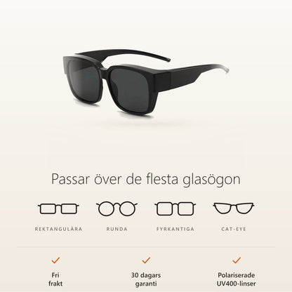 SunFit passar över de flesta glasögon – fri frakt, 30 dagars garanti, polariserade UV400-linser